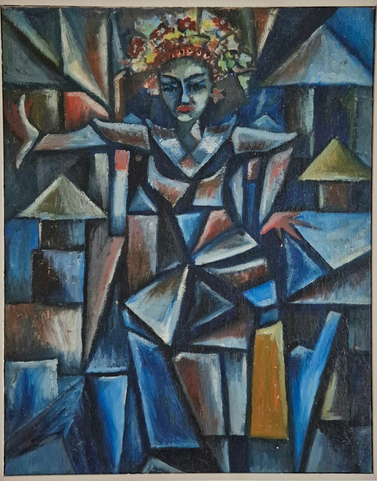 Balinese tempeldanseres van M. Ponirin, Antiek en Kunst, Kunst | Schilderijen | Klassiek, Ophalen of Verzenden