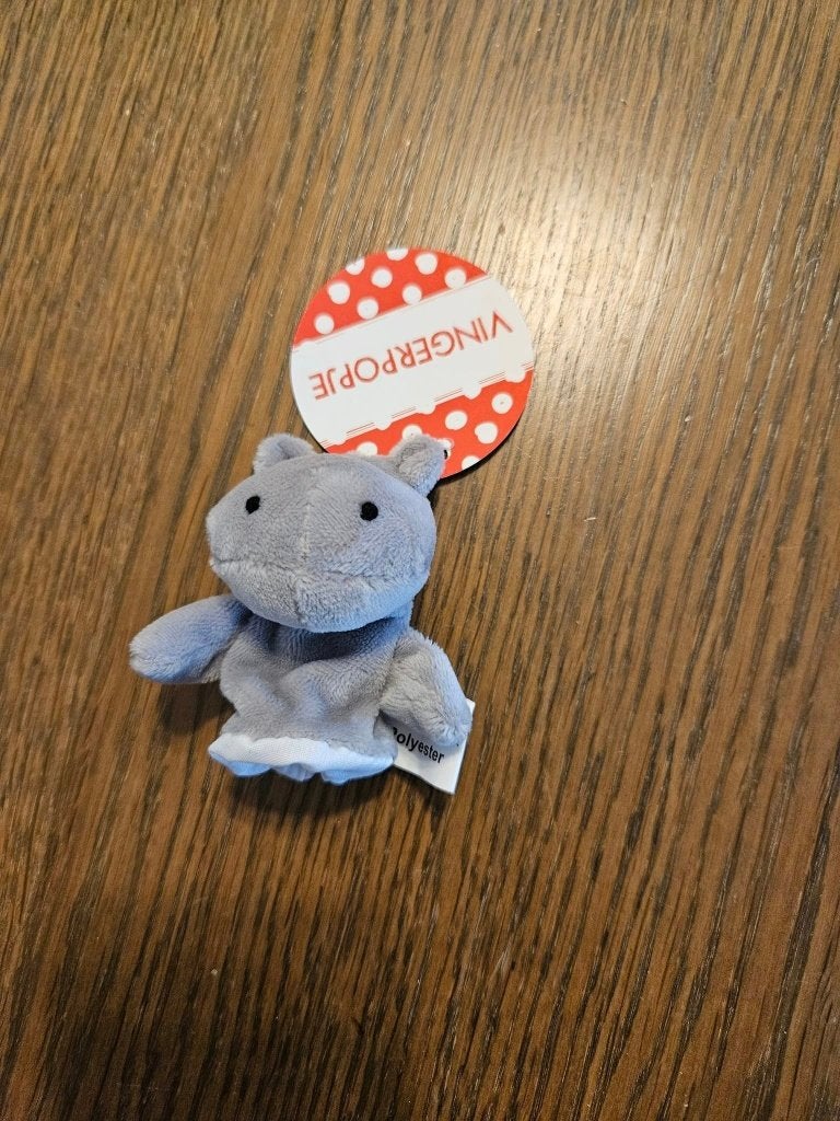 Vingerpopjes set: Nijlpaard, Panda, Varken, Overige typen, Ophalen of Verzenden, Zo goed als nieuw, Meerkleurig