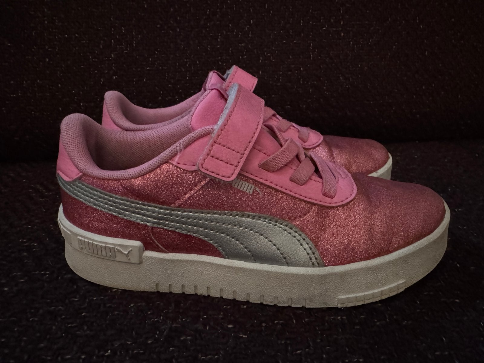 Puma sneakers roze glitters met zilver, maat 34, Ophalen of Verzenden, Gebruikt, Meisje, Sportschoenen