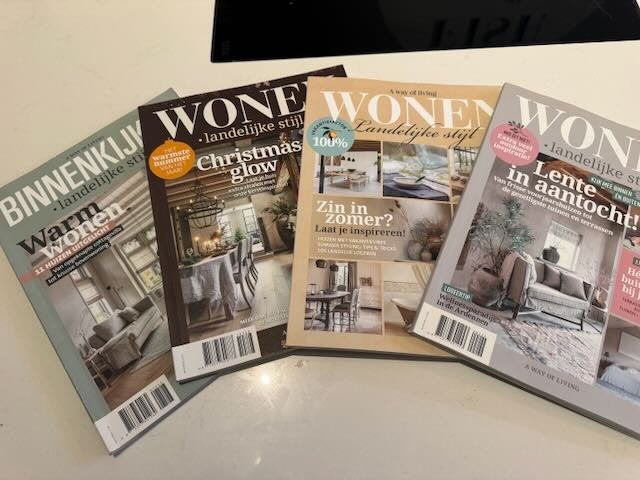 4 x Wonen Landelijke stijl van 2023 en 2024, Boeken, Ophalen of Verzenden, Zo goed als nieuw, Overige typen