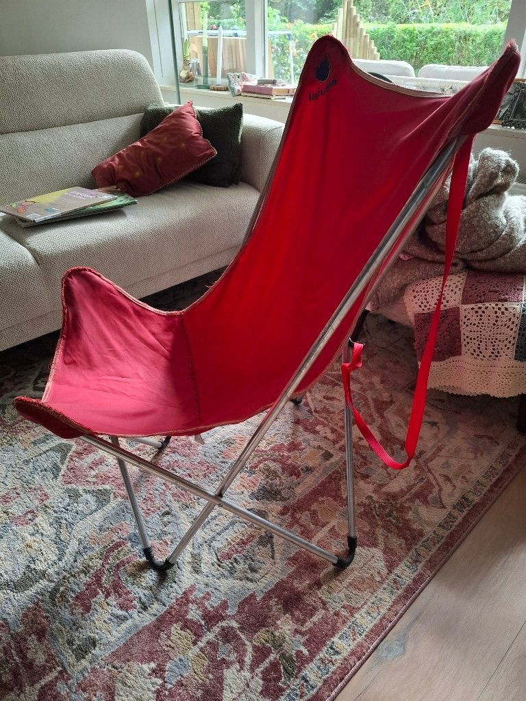 2x Pop-up vlinderstoel: aluminium en stalen frame, Ophalen, Gebruikt, Campingstoel