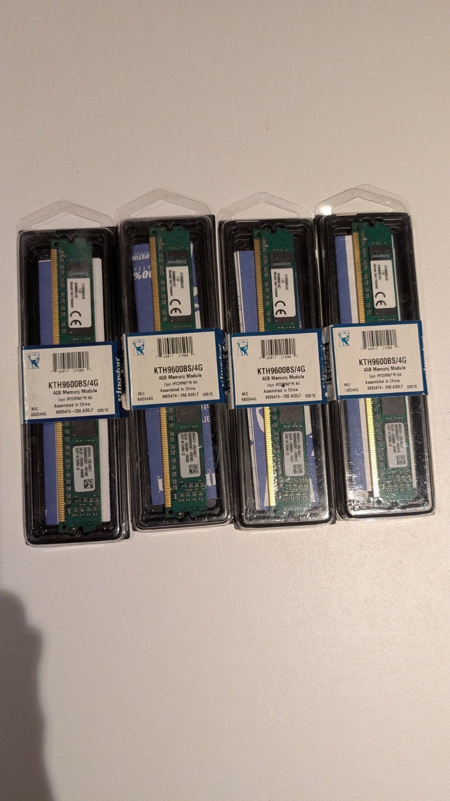 4x Kingston KTH9600BS/4G 4GB DDR3 Geheugenmodule, Gebruikt, DDR3, Ophalen of Verzenden, Desktop