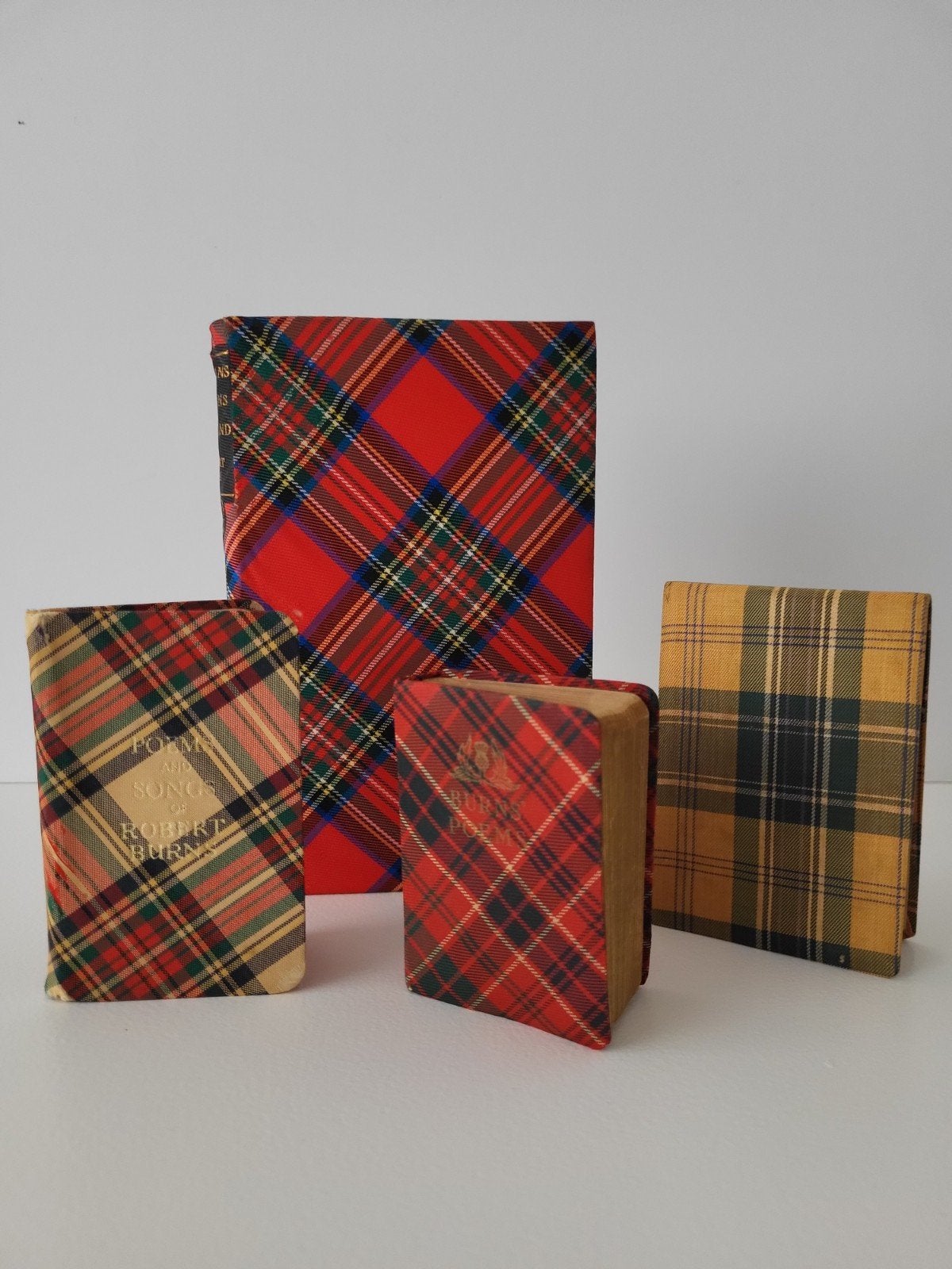 Vintage gestoffeerde Tartan boekjes, Ophalen of Verzenden
