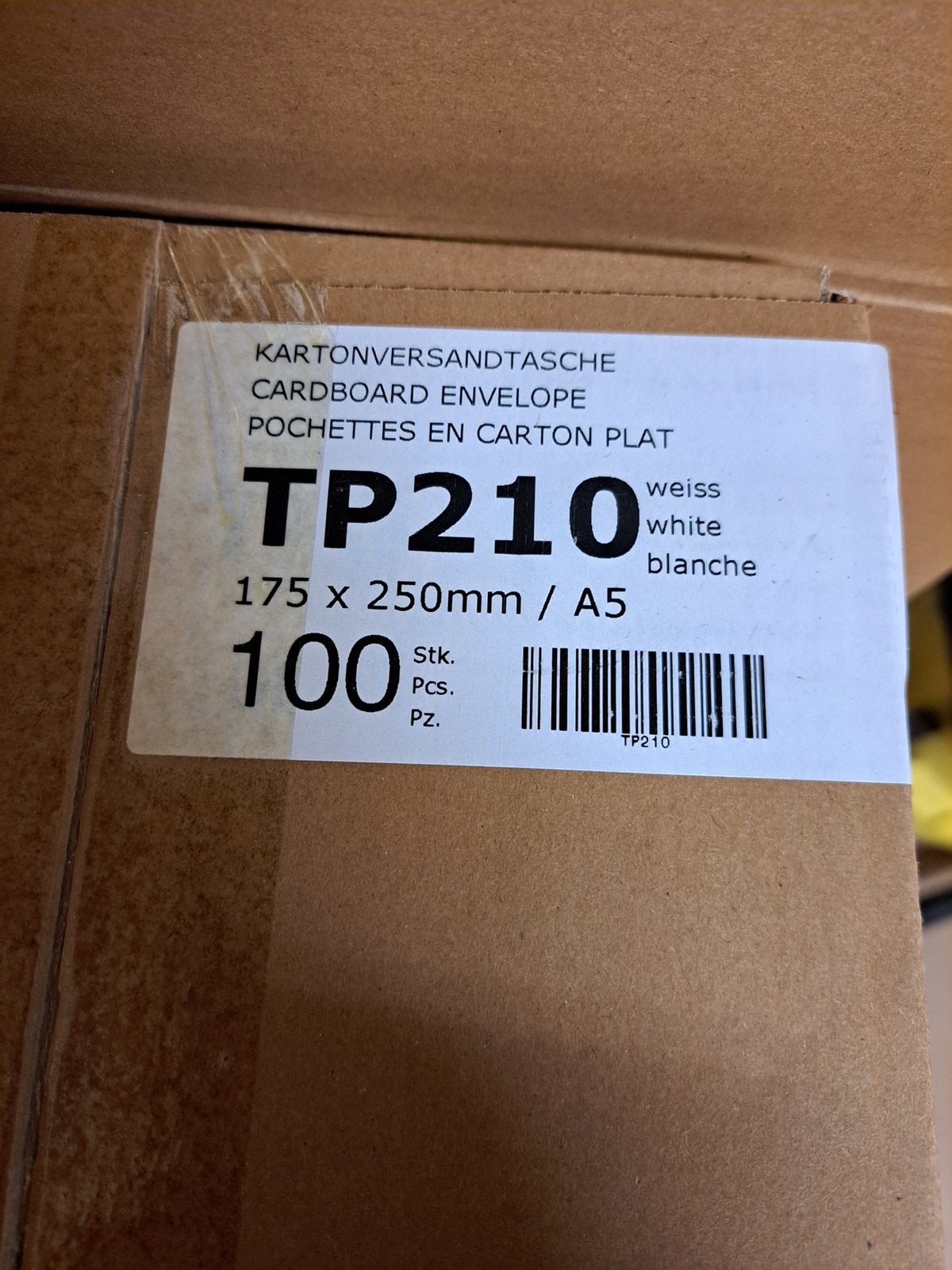 Doos 100 stuks A5 stevige witte kartonnen verzendenveloppen, Ophalen of Verzenden, Nieuw