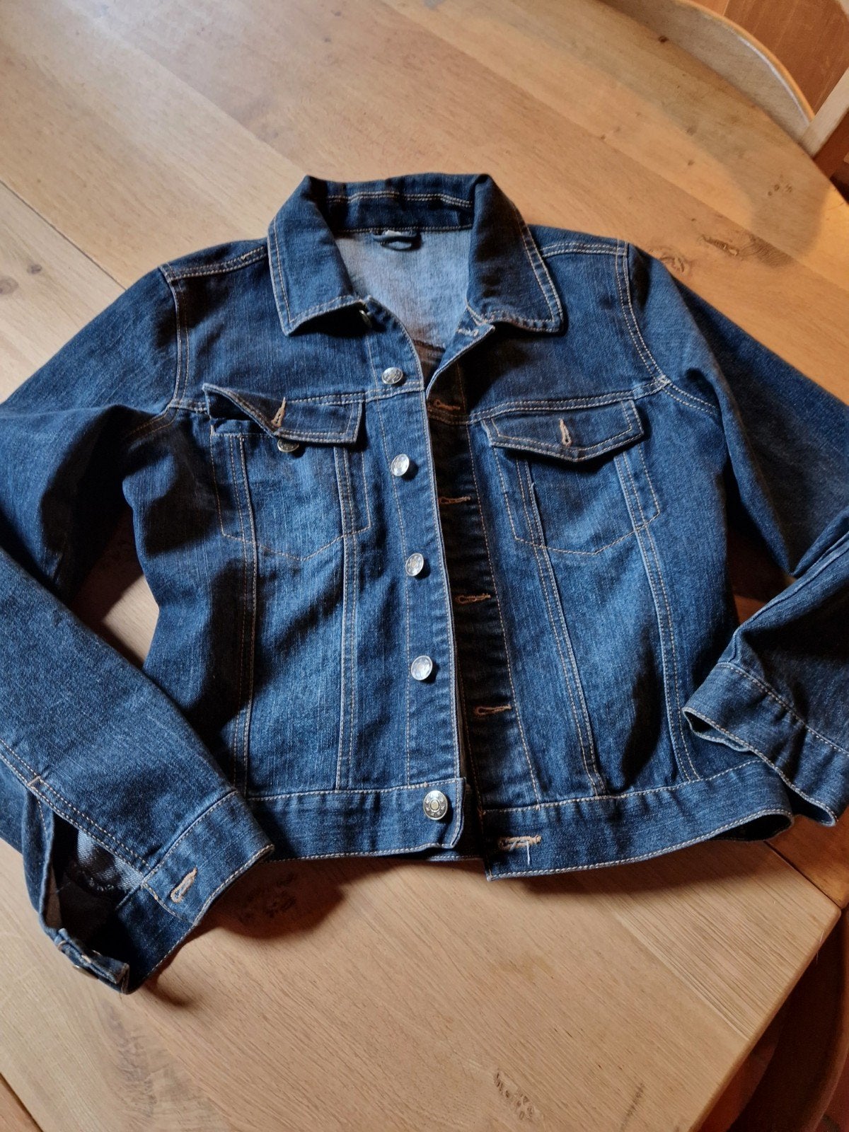 SPIJKERJACK MAAT S, Ophalen of Verzenden, Zo goed als nieuw, Maat 38/40 (M), Blauw