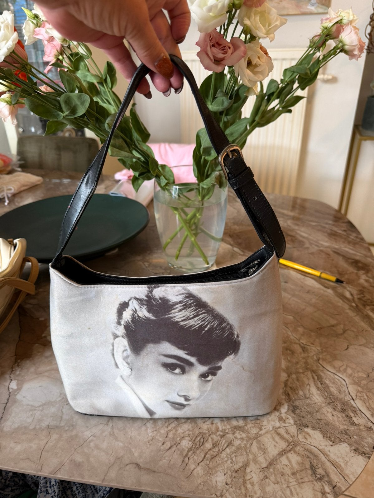 Audrey Hepburn Avondtasje - Vintage Stijl, Ophalen of Verzenden, Gebruikt, Wit, Handtas