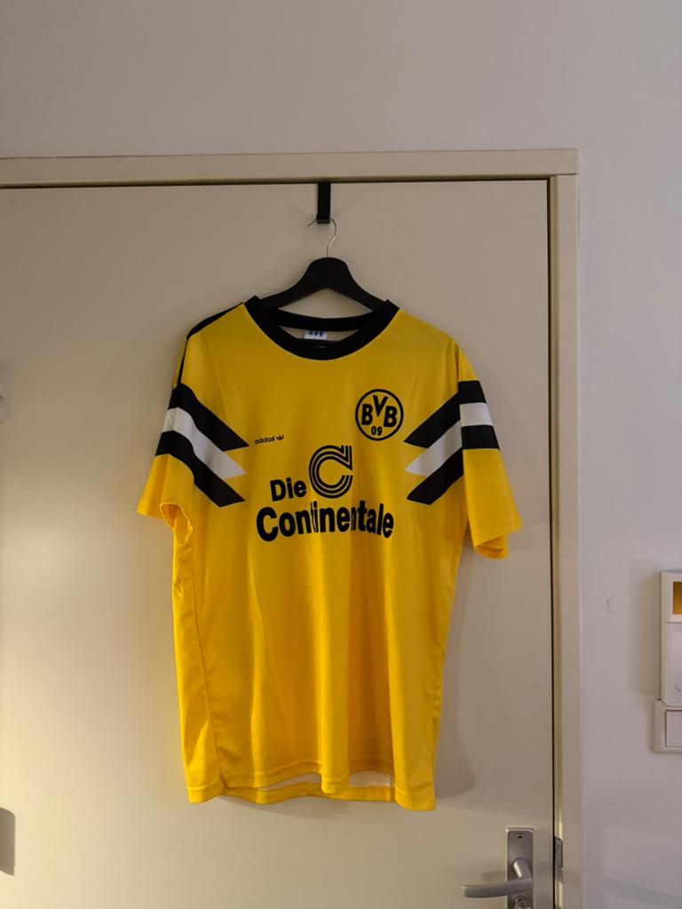 Borussia Dortmund Retro Shirt Adidas Originals – Die Contine, Ophalen of Verzenden, Gedragen, Maat 52/54 (L), Geel