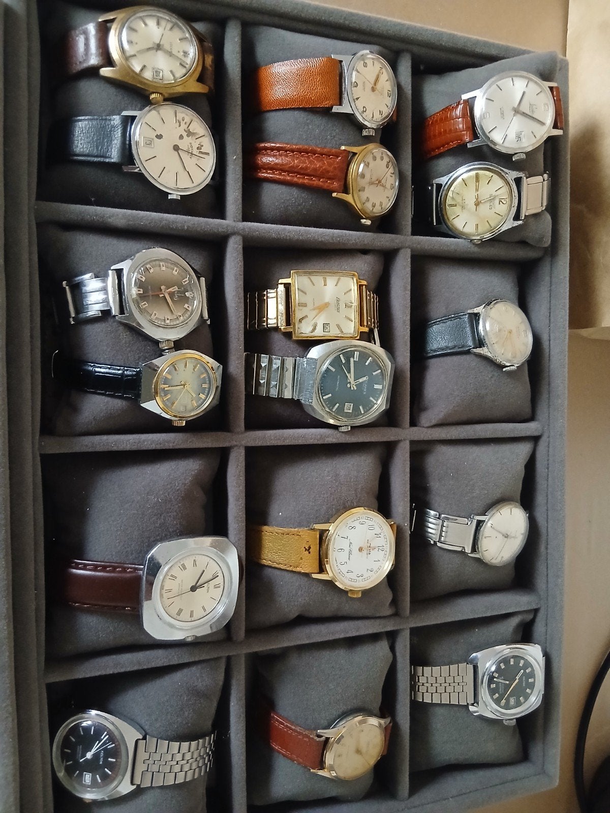 Collectie vintage polshorloges opwindbare antiek, Ophalen of Verzenden, Staal, Overige merken, 1960 of later