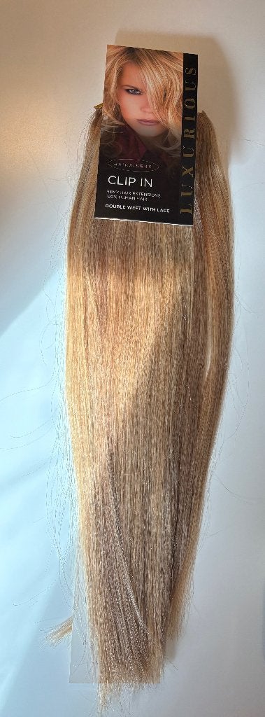 100% human hair clip in extensions, Ophalen of Verzenden, Nieuw, Pruik of Haarverlenging