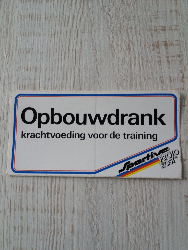 sticker Sportive PROTO KOST Opbouwdrank krachtvoer training, Ophalen of Verzenden, Zo goed als nieuw, Overige typen
