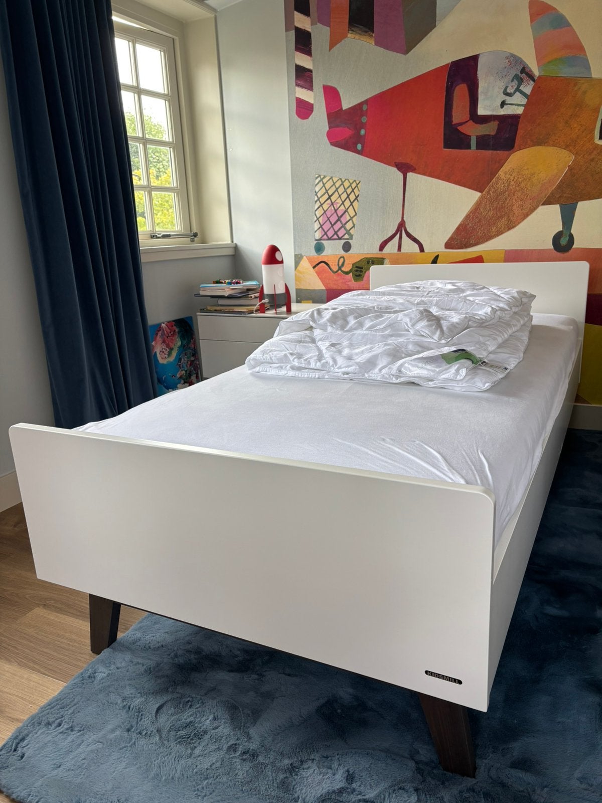 1 persoonsbed Kidsmill, 90 cm, Eenpersoons, Wit, Sixties