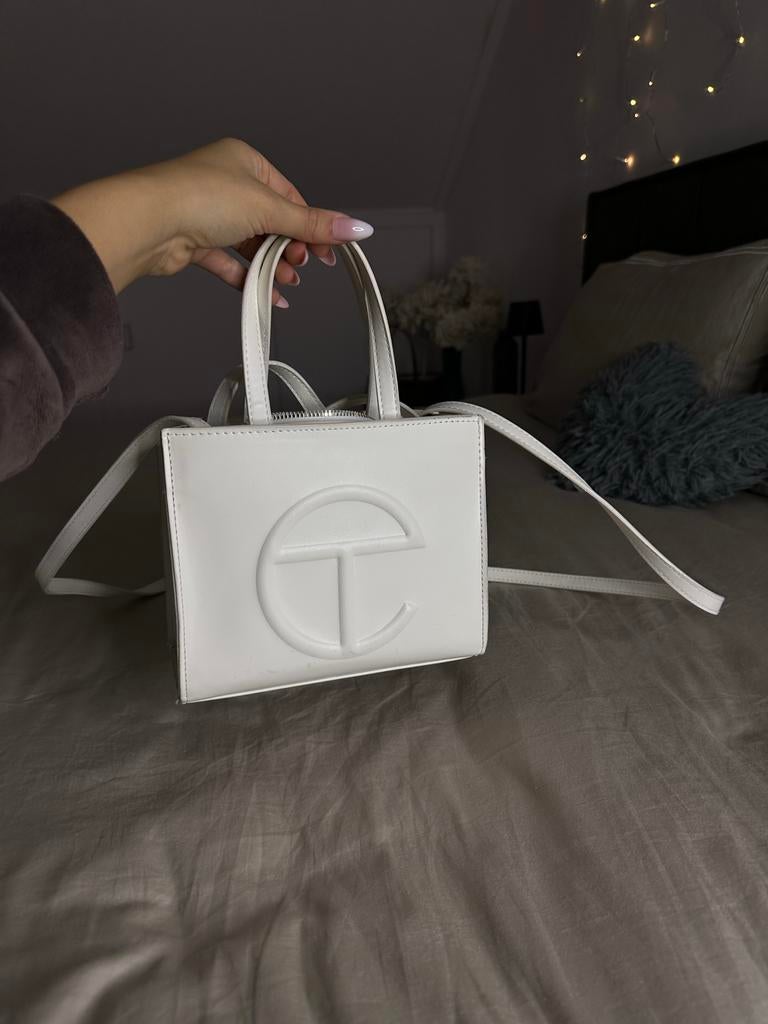 Telfar tas Handtas en crossbody, Ophalen of Verzenden, Gebruikt, Wit, Handtas