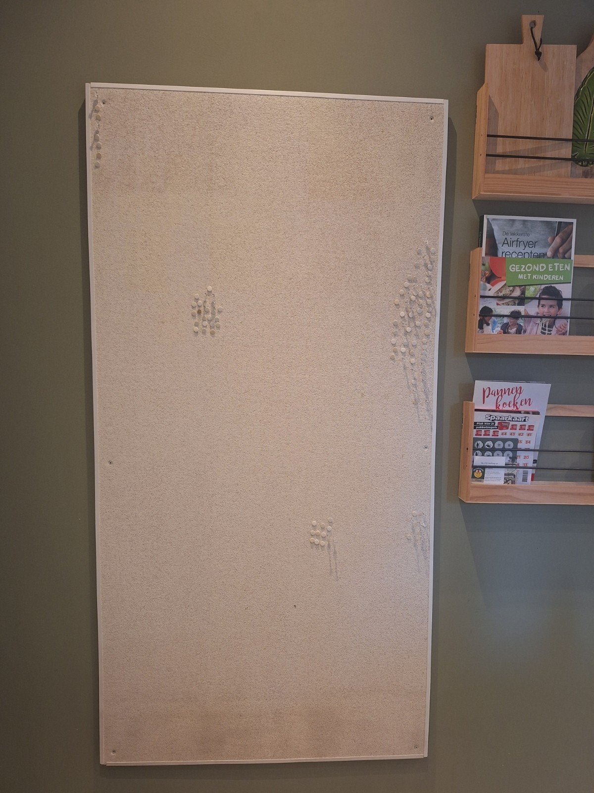 Groot kurk prikbord - wit (153x76 cm), Ophalen, Gebruikt, Wit, Natuurlijk materiaal