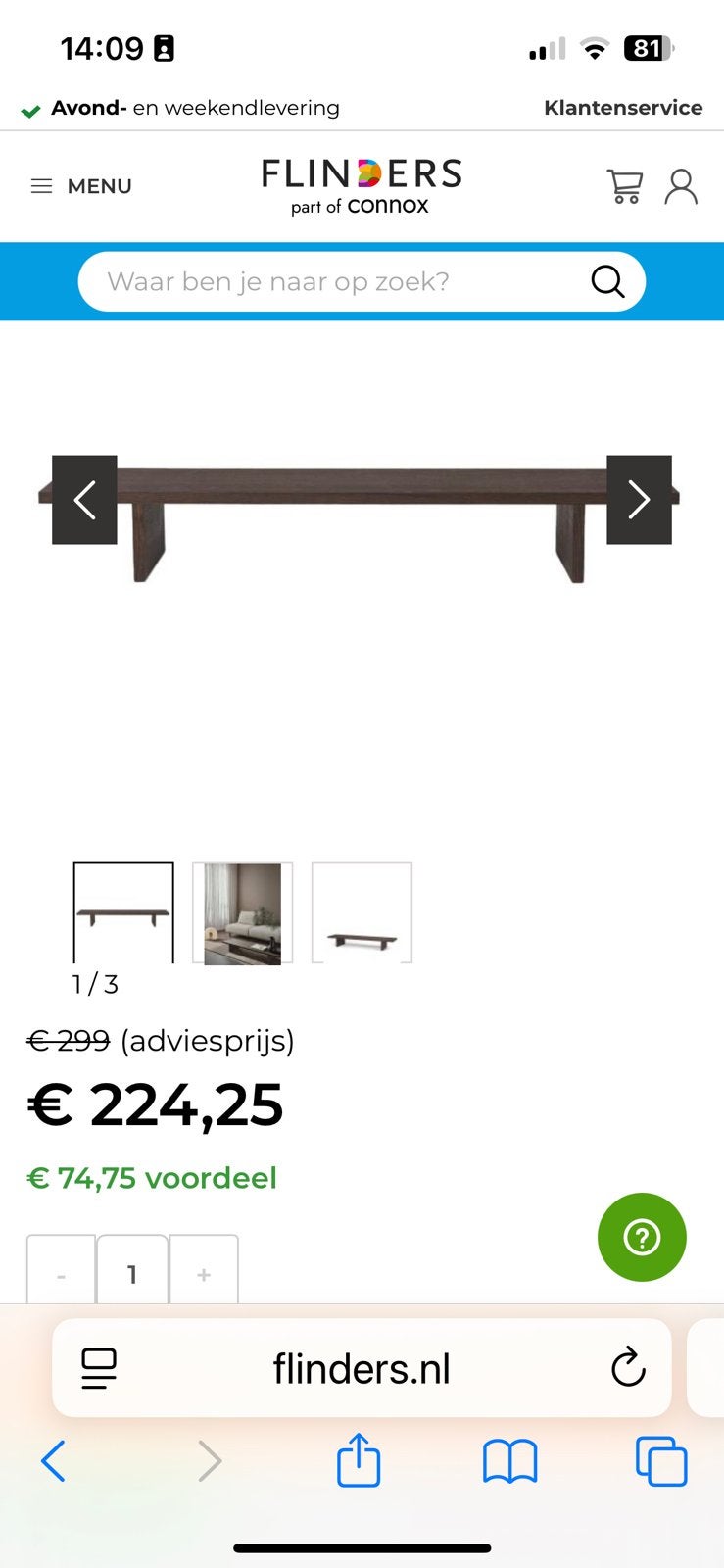 Ferm living coffee table, Ophalen, Gebruikt, Rechthoekig, 100 tot 150 cm
