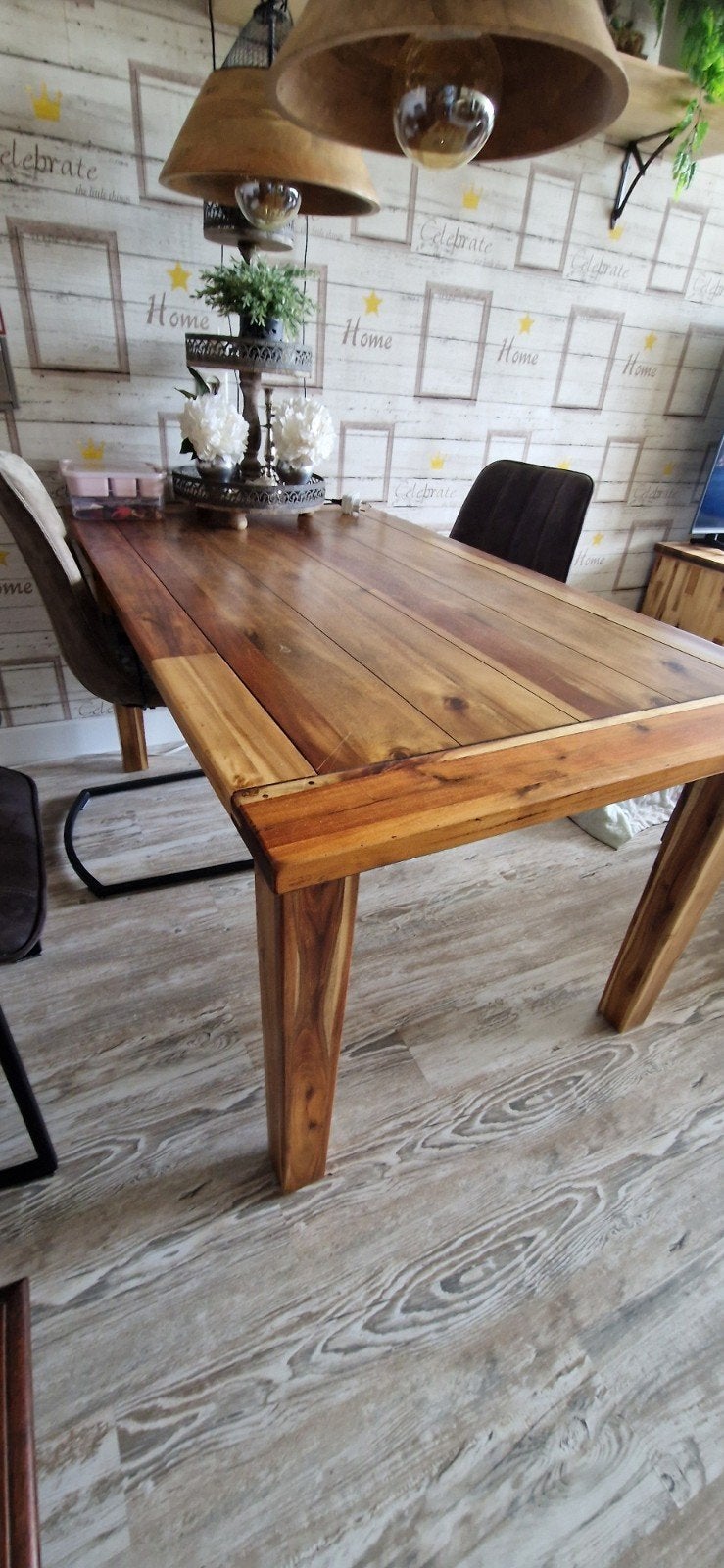 Robuuste houten tafel, salontafel en tv meubel, Huis en Inrichting, Tafels | Salontafels, Ophalen, Gebruikt, 100 tot 150 cm, 50 tot 100 cm