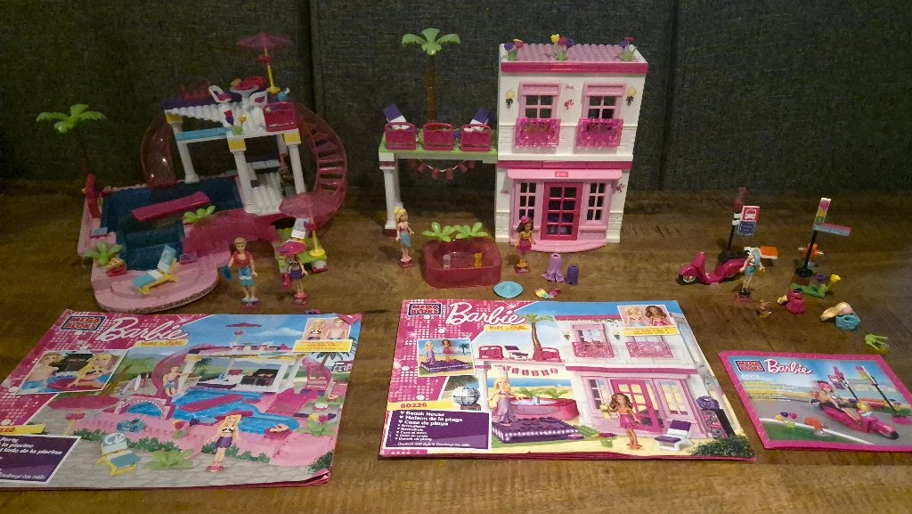 3x Barbie Mega Bloks, 80228, 80226 en 80213, Kinderen en Baby's, Speelgoed | Bouwstenen, Ophalen of Verzenden, Gebruikt, Megabloks