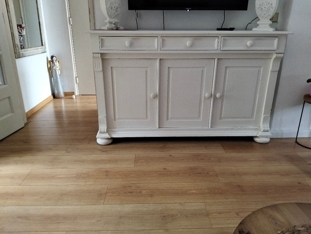 Wit dressoir met lades en deuren 150x 48x 92 cm, Ophalen, Gebruikt, Met deur(en), 150 tot 200 cm