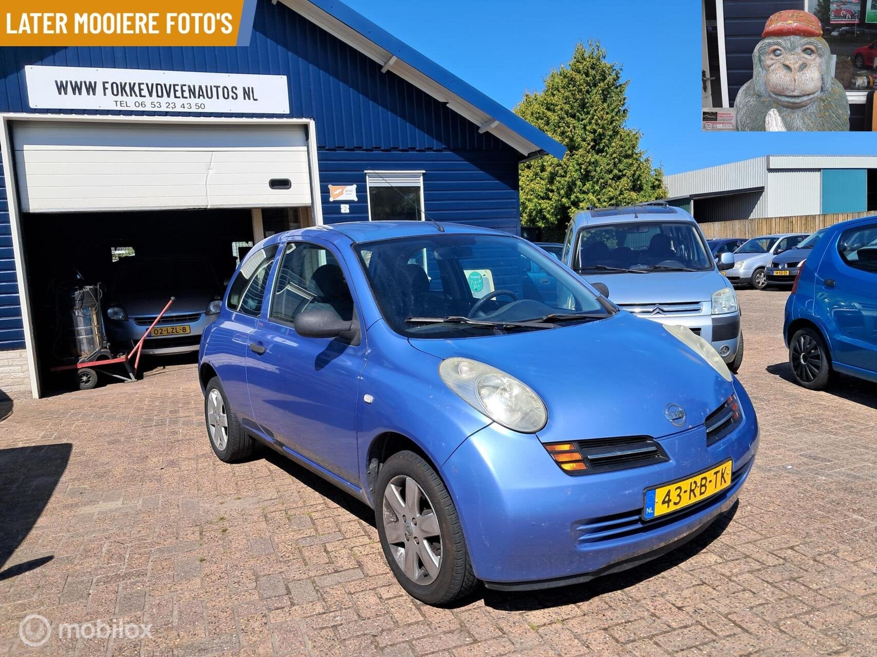 Nissan Micra 1.0 Prima auto Garantie, alle inruil mogelijk, Gebruikt, 31 €/maand, 4 cilinders, Blauw