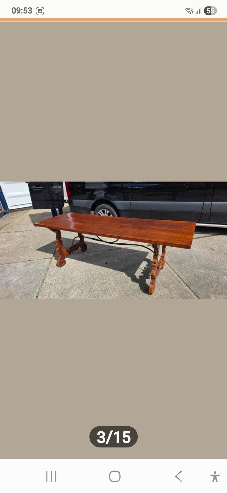 supermooie antieke Spaanse eettafel 230 cm, Antiek en Kunst, Ophalen