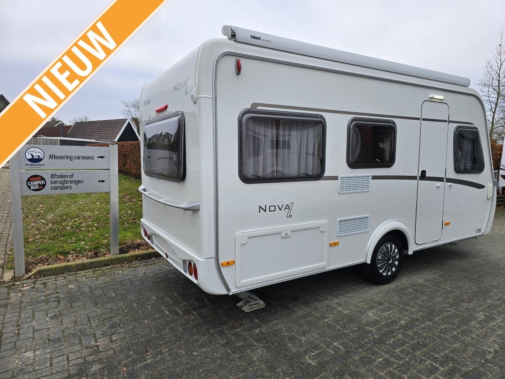 Eriba Nova Light 425 met dakluifel en 12V pakket, Caravans en Kamperen, Bedrijf, Treinzit, Tot en met 3, Fietsenrek