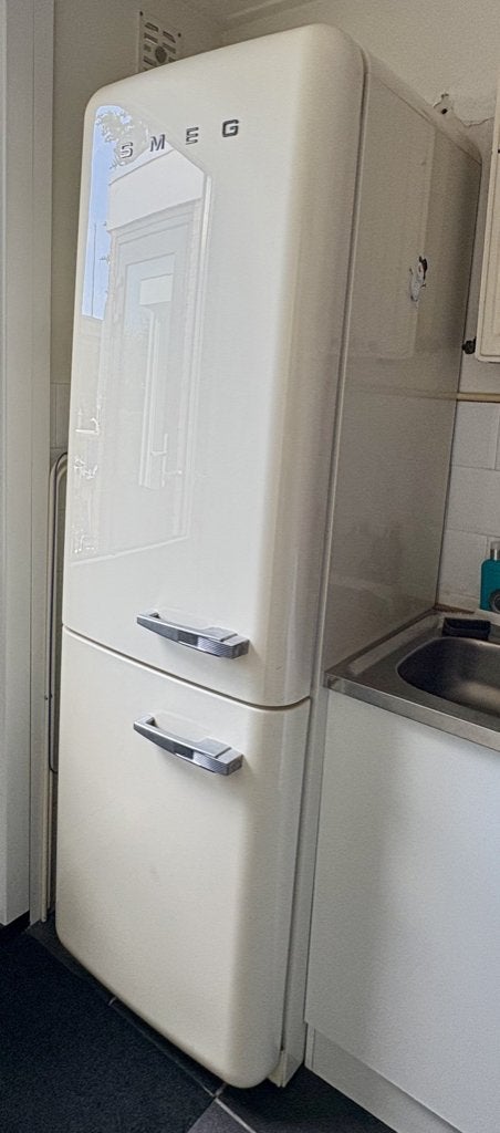 Smeg Koelkast met vriesvak - Crème Retro Design, Ophalen, Gebruikt, 200 liter of meer, 60 cm of meer
