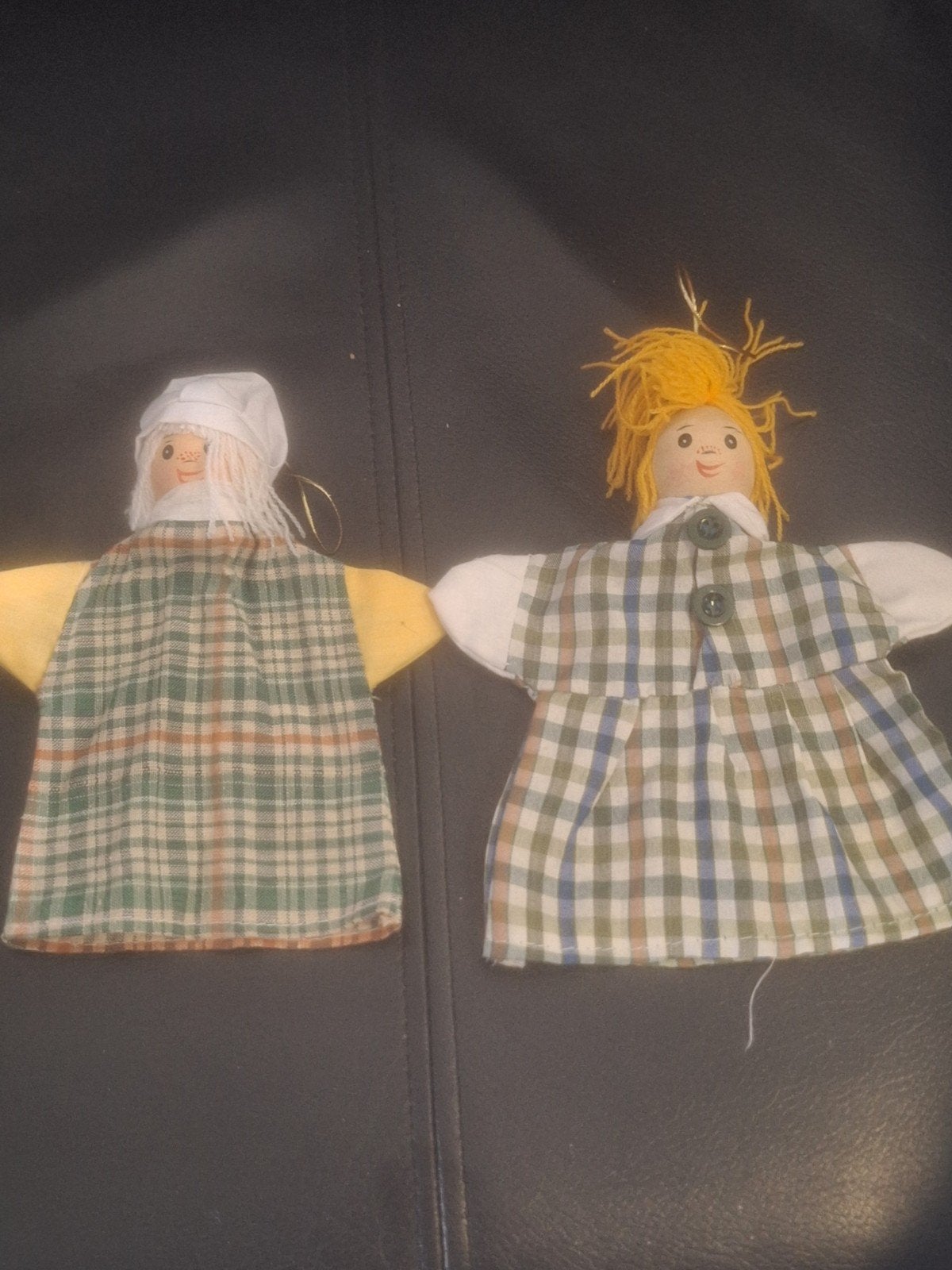 Set van 2 handpoppen - 16 cm - Ook om op te hangen, Ophalen of Verzenden, Gebruikt, Overige typen