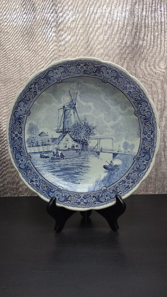 Groot DELFTS bord by BOCH for Royal Sphinx ~ SIERBORD ø 31cm, Ophalen of Verzenden