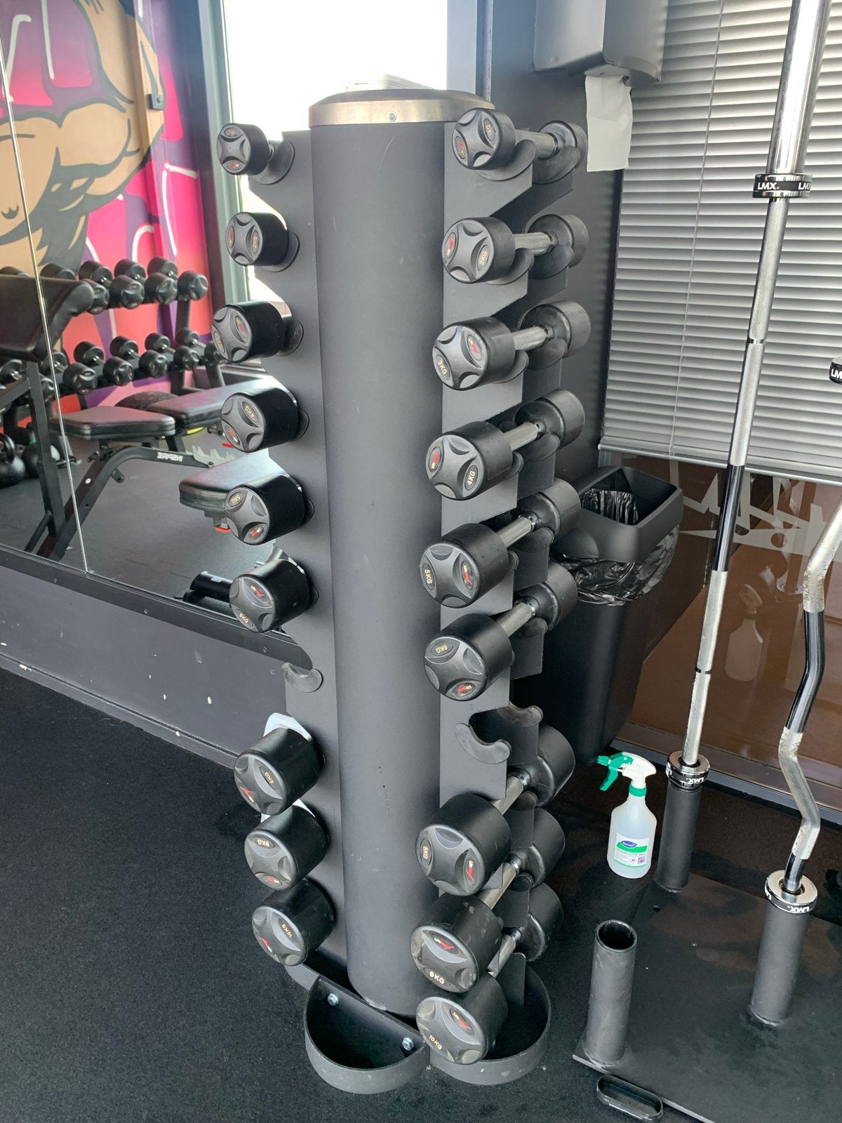 LMX LifeMaxx PU Ronde Dumbbells met toren (excl. 7 kg), Ophalen of Verzenden, Zo goed als nieuw, Armen, Dumbbell
