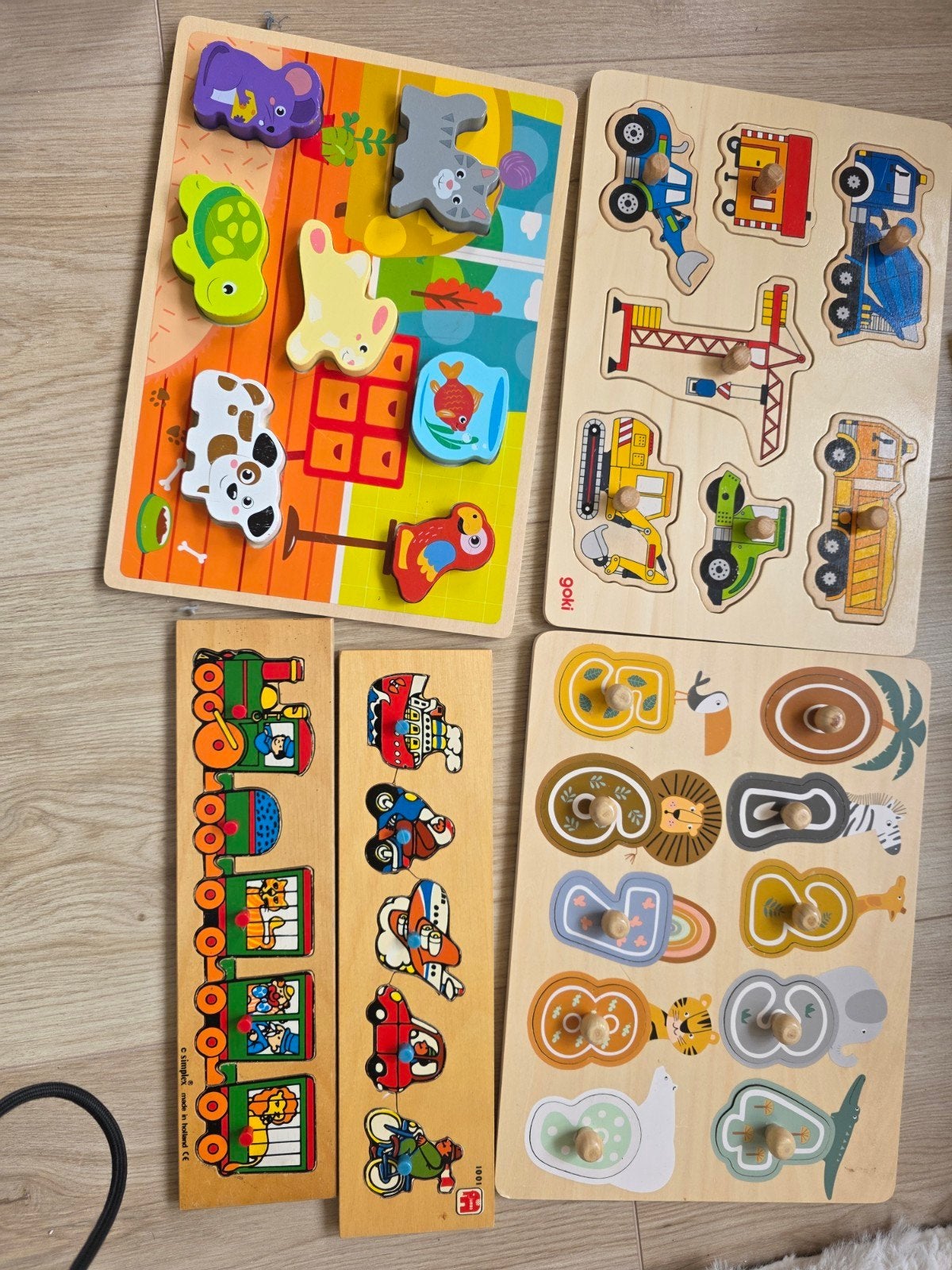 houten puzzeltjes, Ophalen, Minder dan 10 stukjes