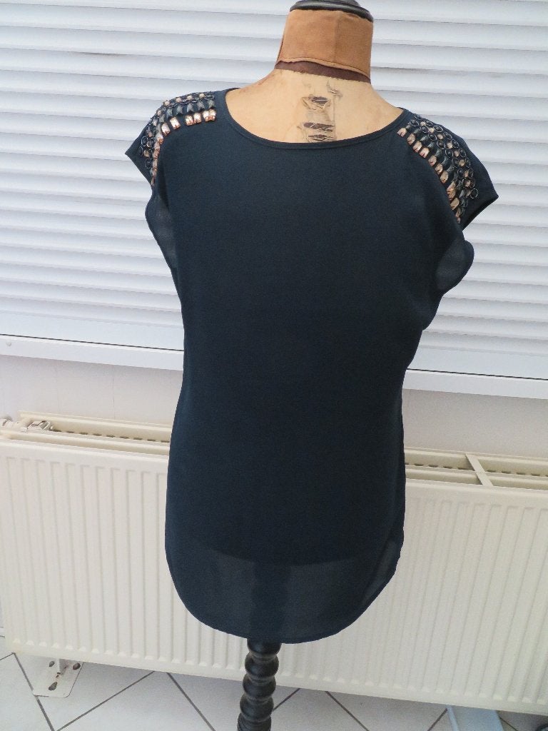 Dames top Geisha Maat L/40 D.Blauw Z.G.A.N., Geisha, Blauw, Maat 42/44 (L), Ophalen of Verzenden
