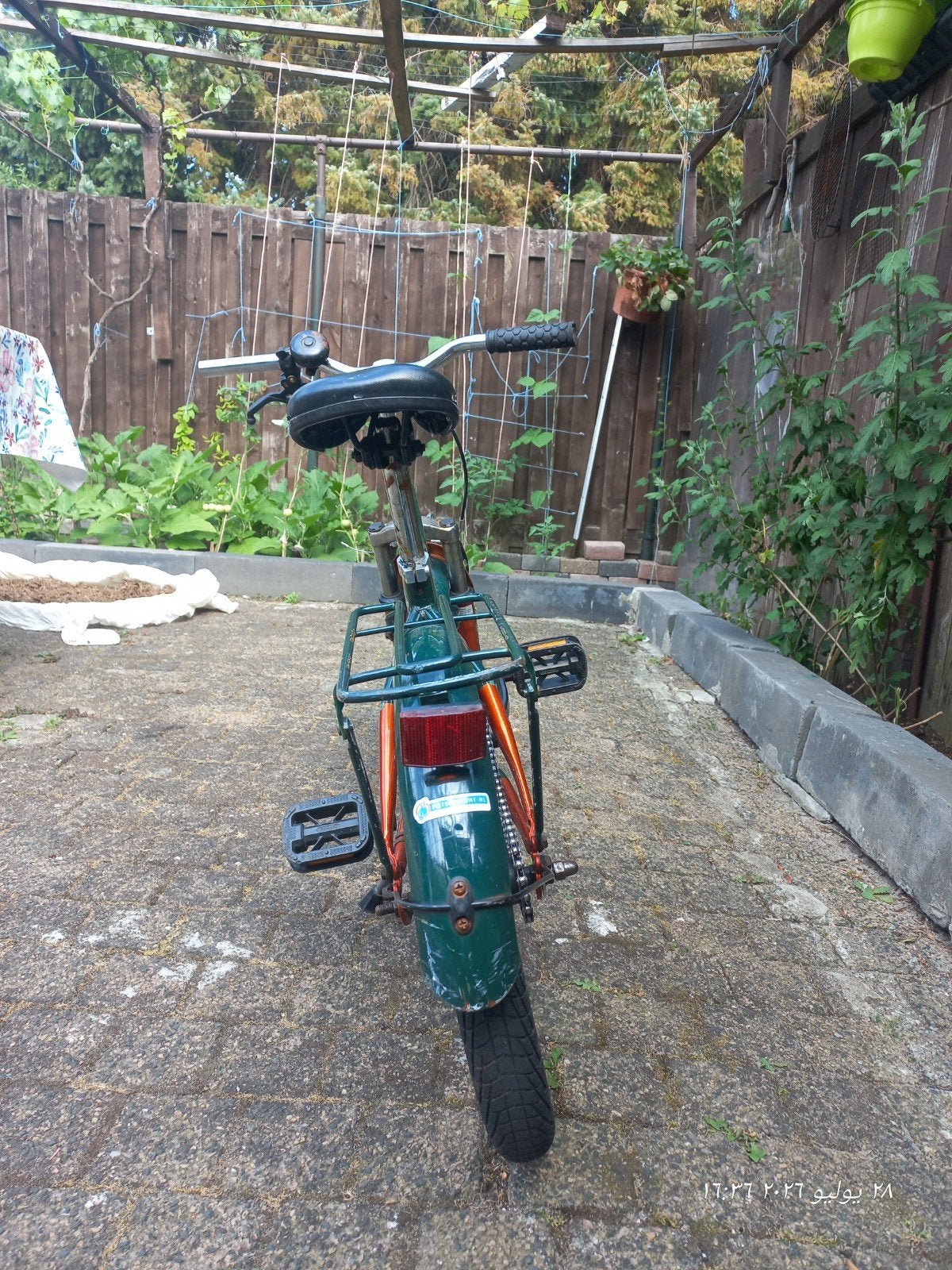 Jongensfiets 16 inch - Donkergroen met oranje accenten, Fietsen en Brommers, 49 tot 53 cm, Ophalen, Gebruikt, Overige merken