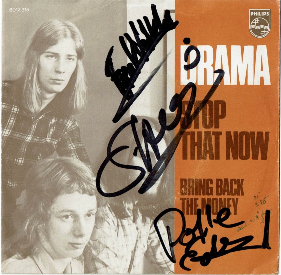 Nederbeat single Drama - Stop That Now (Gesigneerd!), Originele persing, 7 inch, Ophalen of Verzenden, Zo goed als nieuw