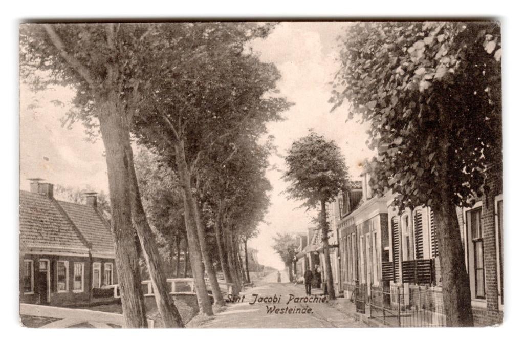 Sint Jacobiparochie, Westeinde, Verzamelen, Ansichtkaarten | Nederland, Gelopen, Friesland, 1920 tot 1940, Verzenden