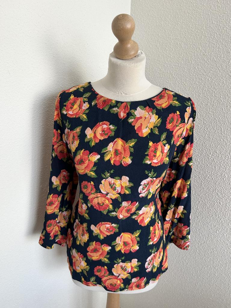 King Louie maat L blauwe bloemen blouse top 2657, Kleding | Dames, Blauw, Maat 42/44 (L), Ophalen of Verzenden, Zo goed als nieuw