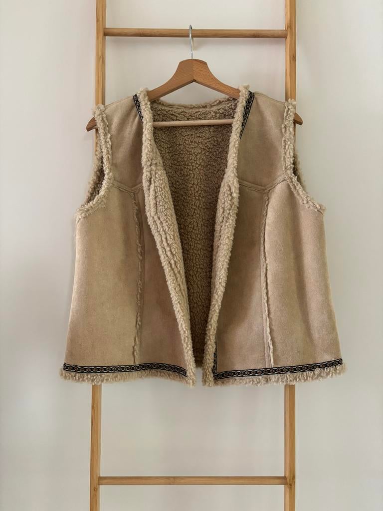 Beige teddy gilet My Jewellery, Maat 38/40 (M), Beige, Ophalen of Verzenden, Zo goed als nieuw