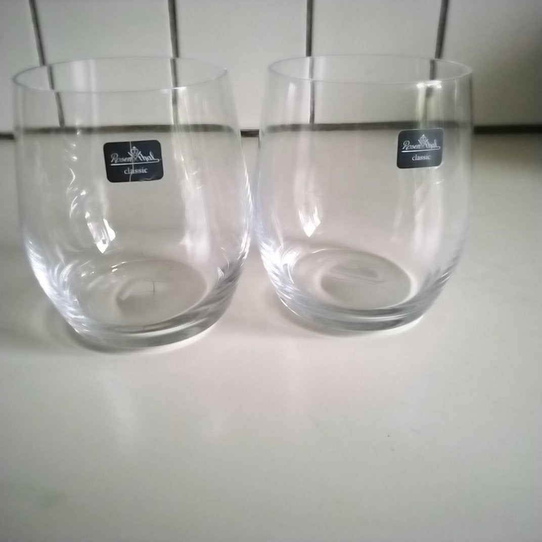 2 Rosenthal Classic glazen met gravure, Ophalen of Verzenden