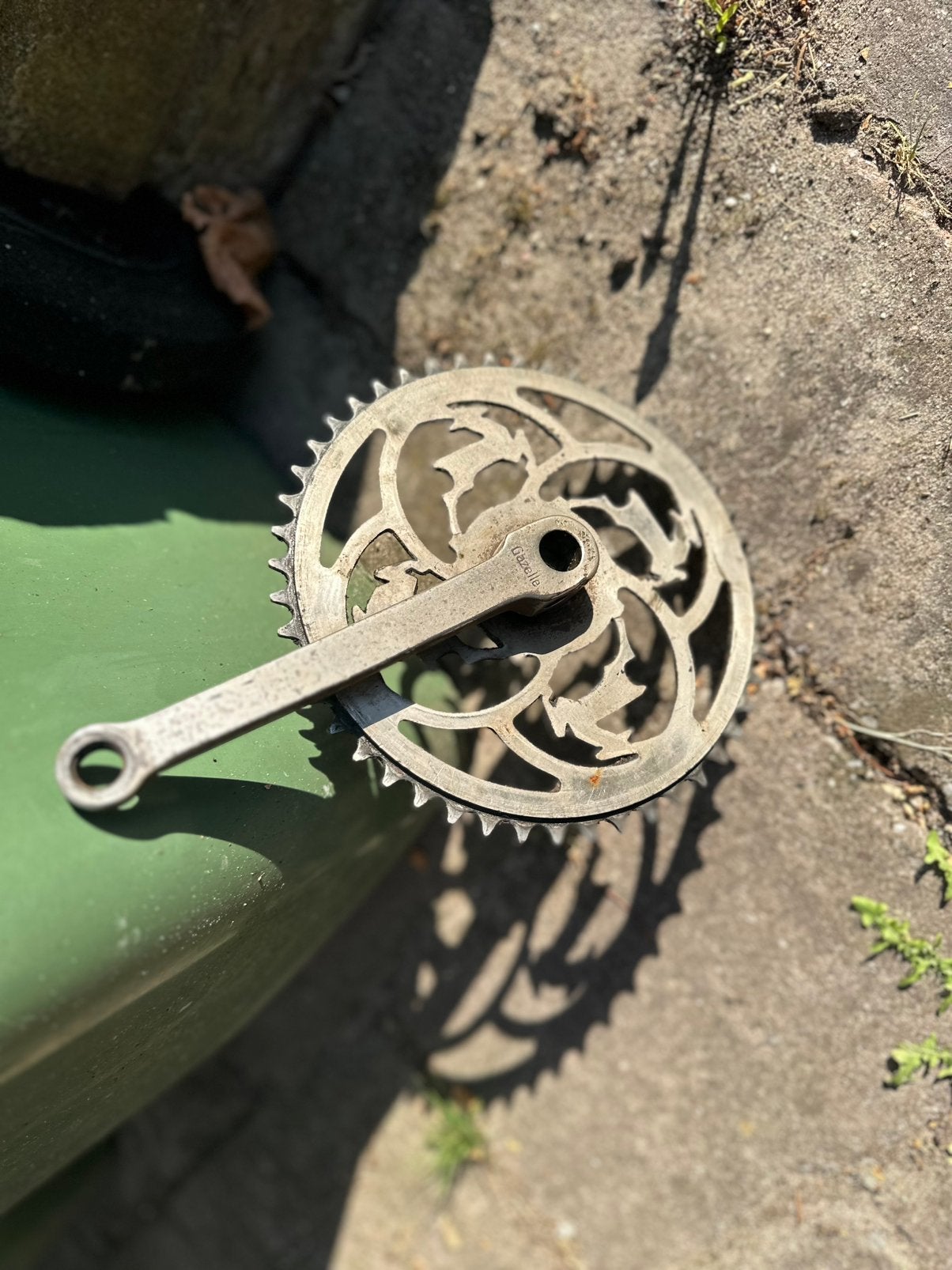 Gazelle crank Nikkel, Crankstel of Pedalen, Staal, Ophalen of Verzenden, Zo goed als nieuw