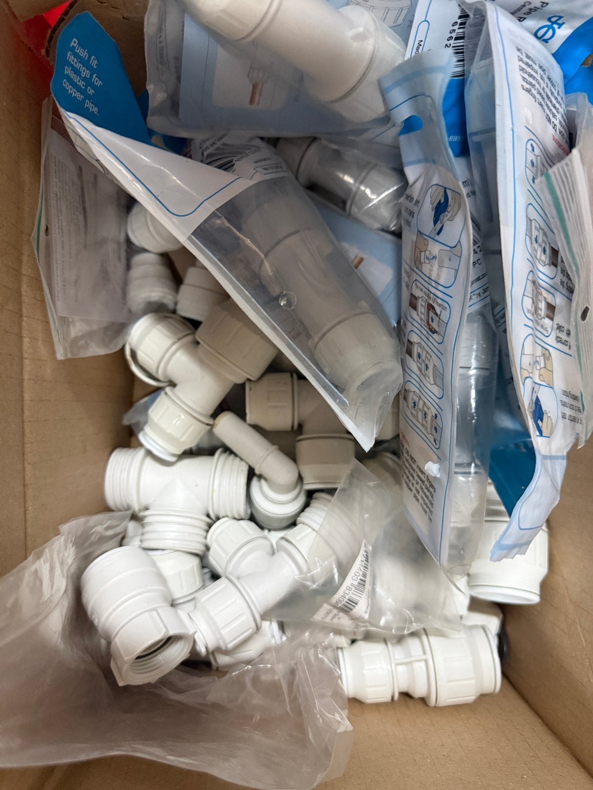 Diverse PVC fittingen en bochten voor waterleidingen, Bochten, Pvc, ., Nieuw