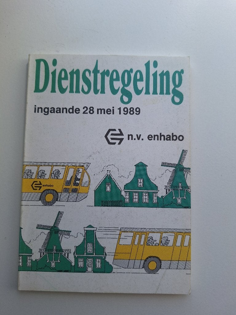 ENHABO ZAANDAM DIENSTREGELING INGAANDE - 28 MEI 1989, Ophalen of Verzenden, Gebruikt, Bus of Metro, Boek of Tijdschrift