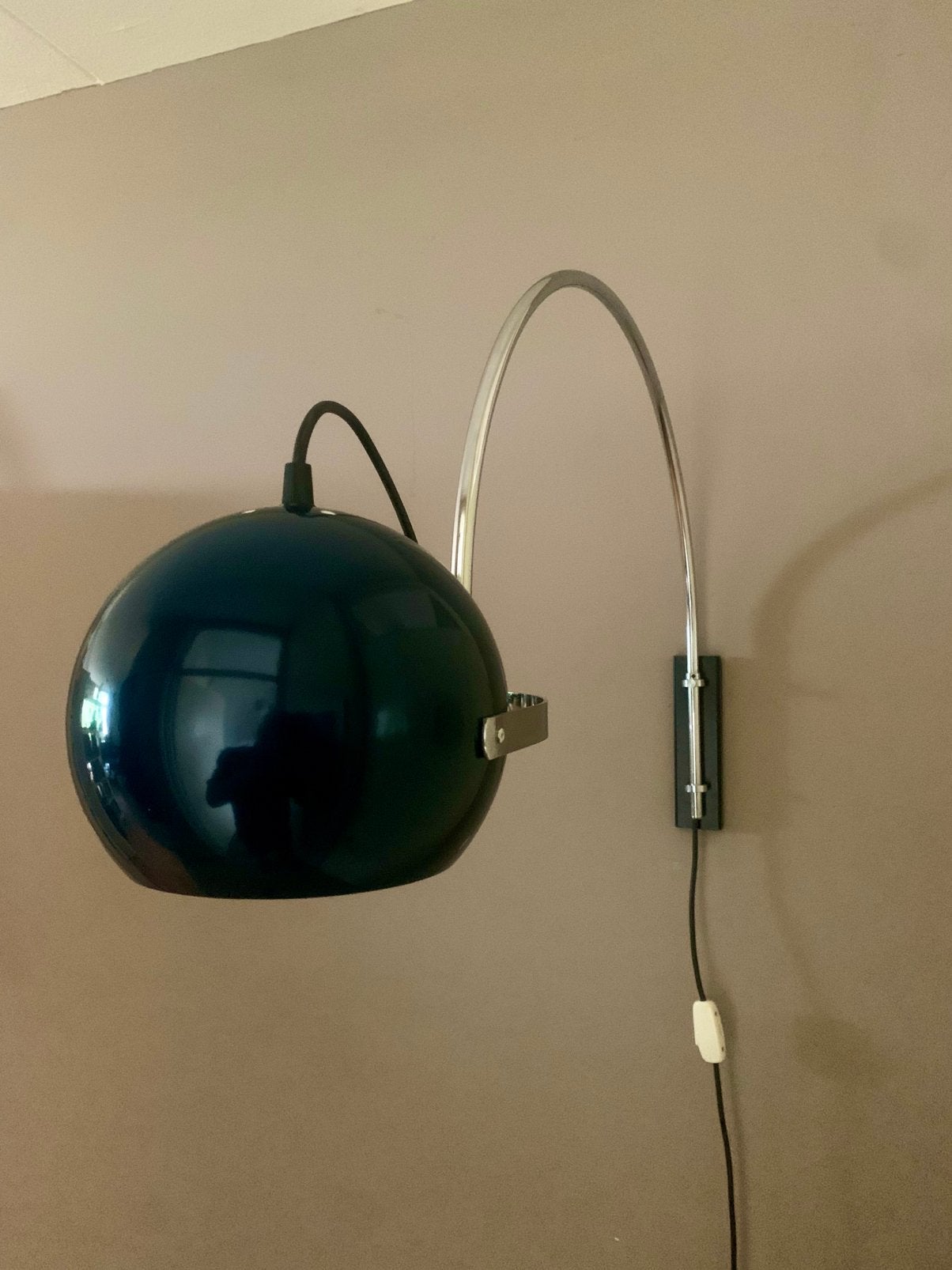 Vintage Herda wandlamp booglamp bollamp, Ophalen of Verzenden, Zo goed als nieuw