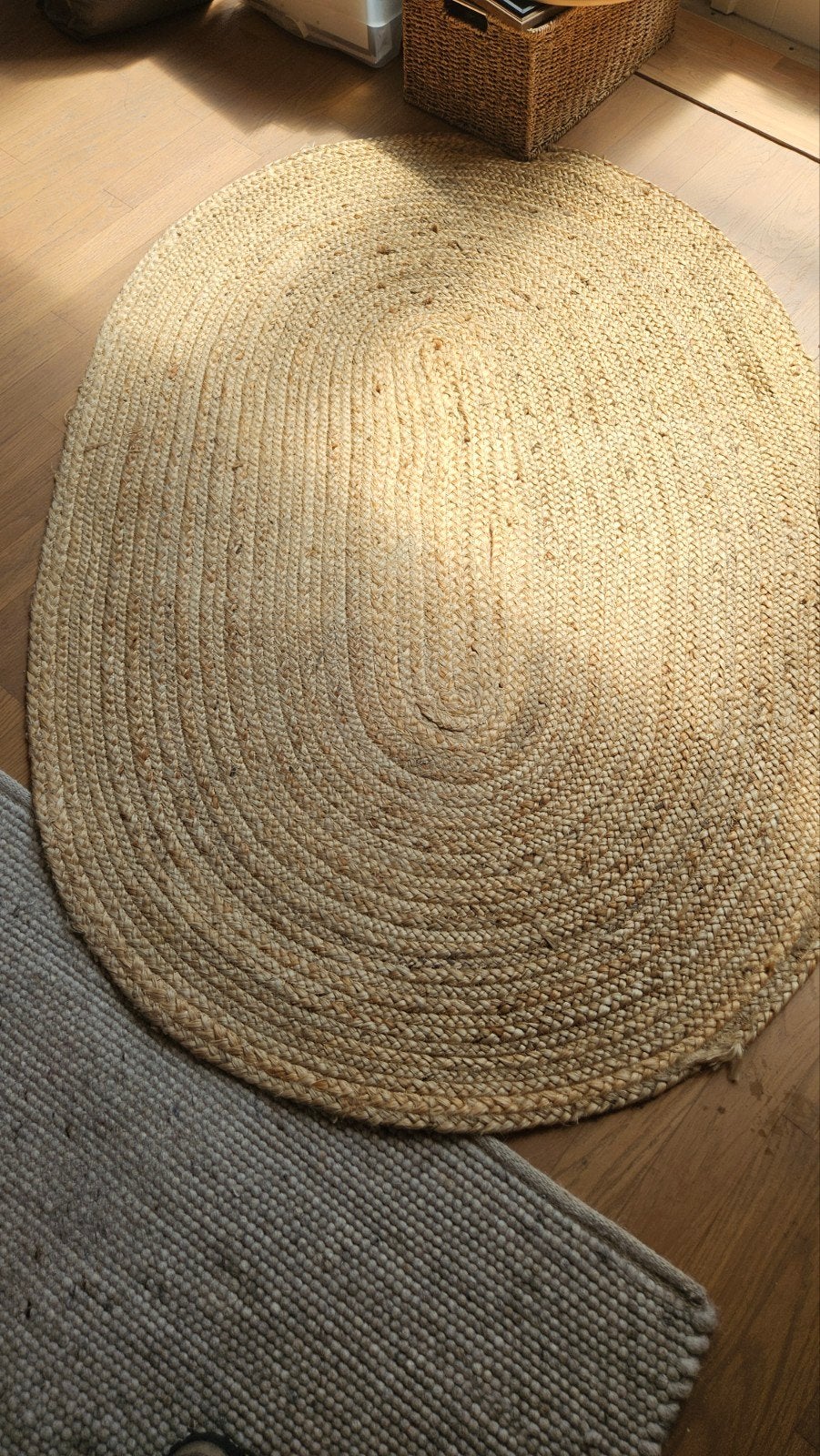Jute vloerkleed ovaal 160x230 cm - Natuurlijk en stijlvol, Ophalen, Gebruikt, 100 tot 150 cm, Natuurlijk, Bohemian