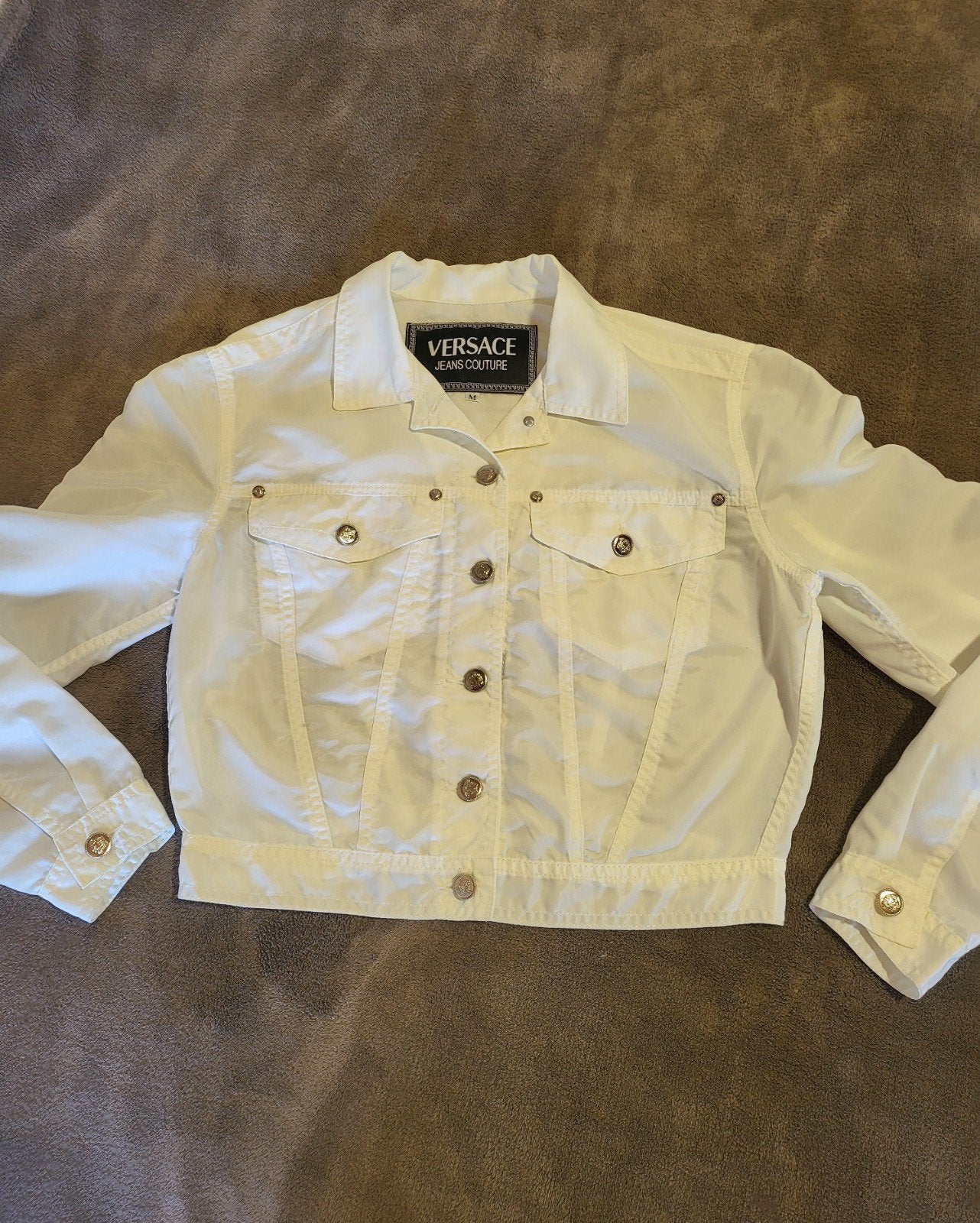 Wit Versace Jeans Couture zomerjasje, Maat 38/40 (M), Wit, Ophalen of Verzenden, Zo goed als nieuw