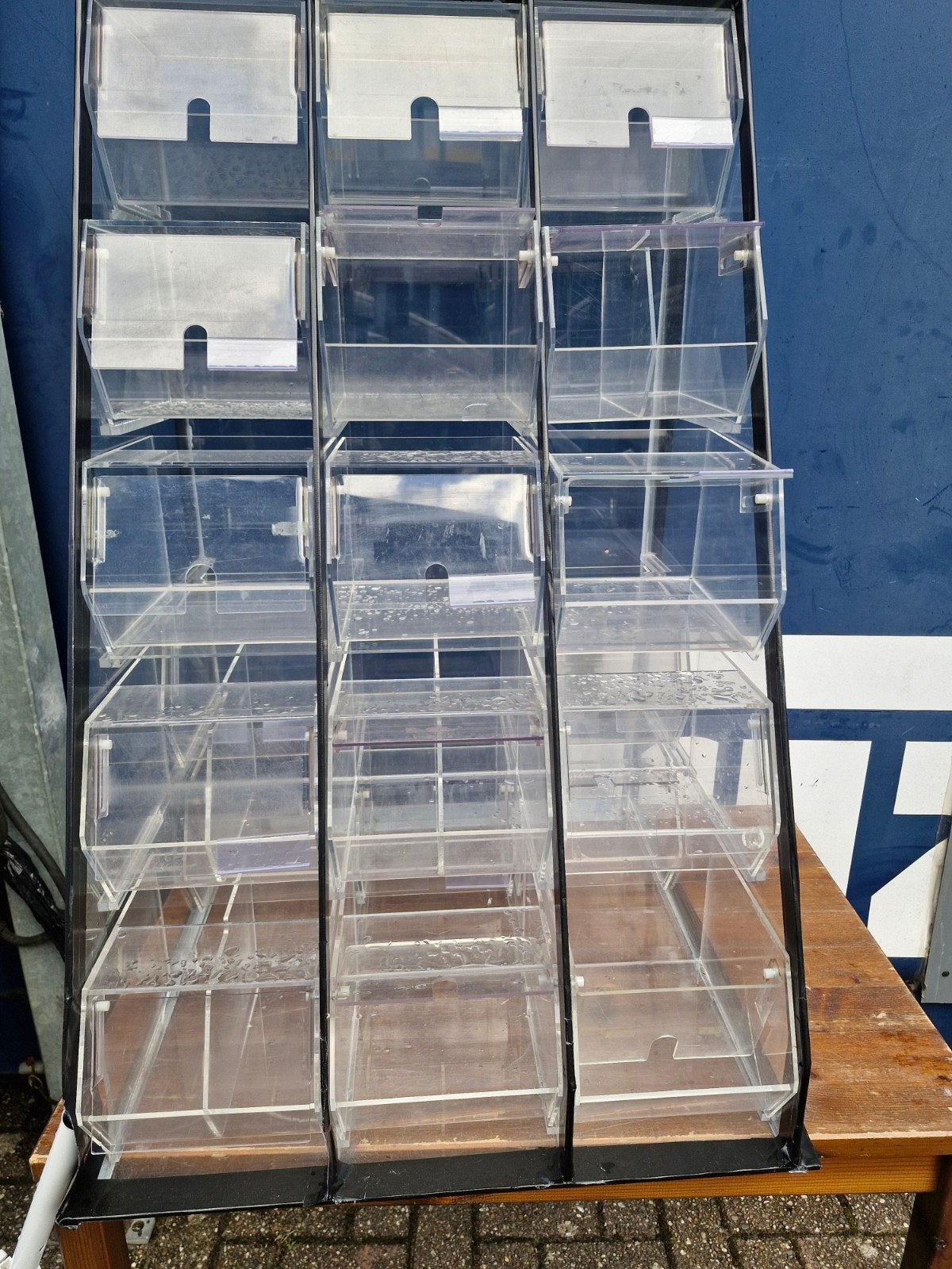 Snoepdispenser / Bakjesdisplay met 3 extra bakken, Ophalen