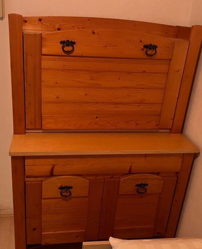 Houten Commode en Ledikant Set, Gebruikt, 50 tot 70 cm, Ophalen of Verzenden, 75 tot 100 cm