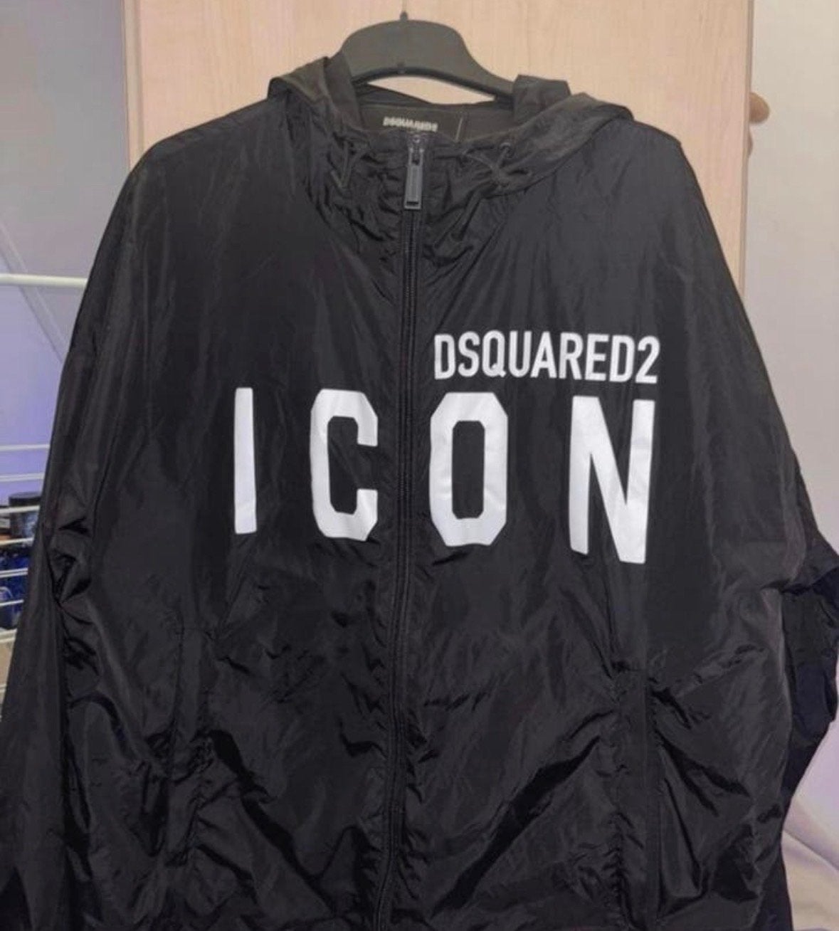 Dsquared2 Icon Windjack Zwart Maat L, Verzenden, Gedragen, Maat 52/54 (L), Zwart
