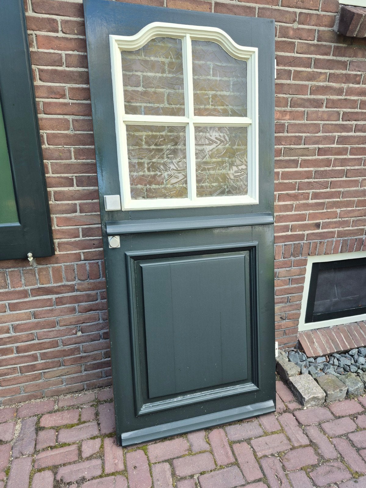 Voordeur hardhout, 75 tot 150 cm, Gebruikt, Deurkozijn, Ophalen of Verzenden