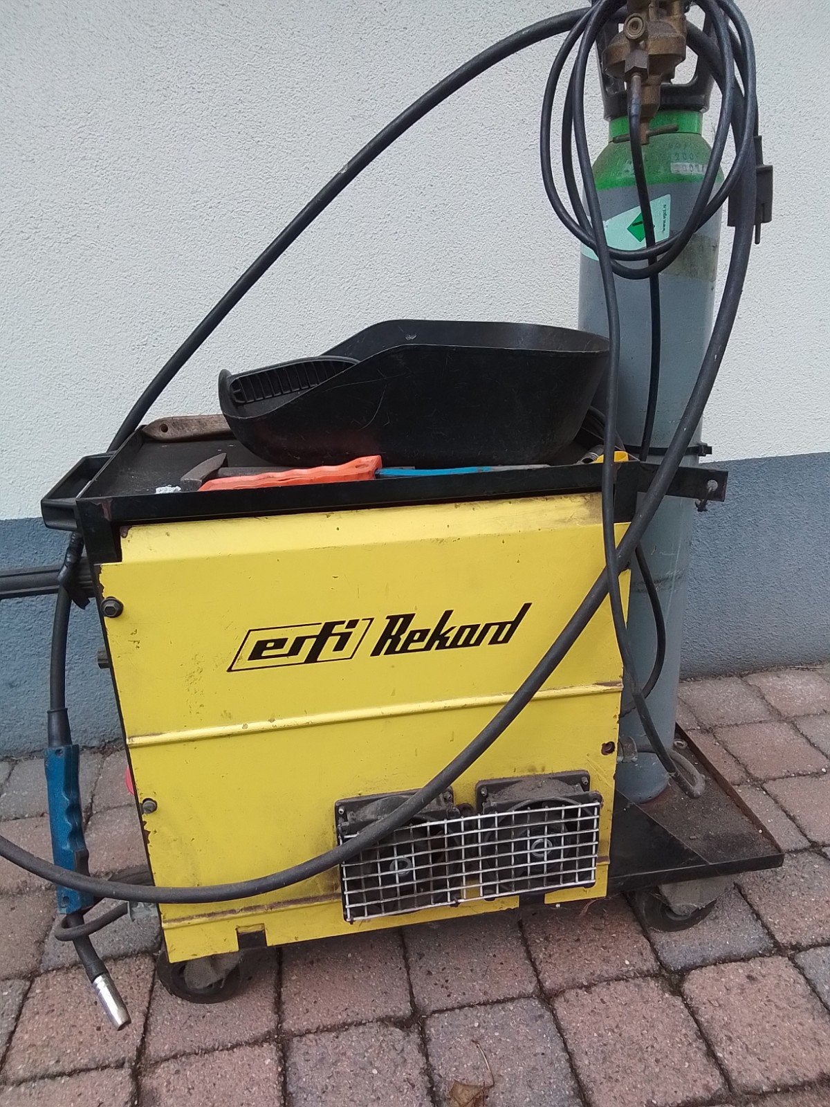Erfi Rekord Twin Mig 150 lasapparaat met gasfles 220 volt, Ophalen, Gebruikt, Minder dan 150 ampère, Co2