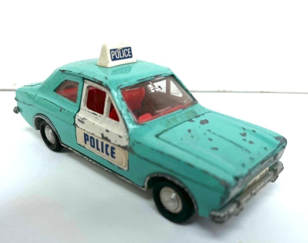 Vintage Corgi Toys Ford Escort Police Auto - Gebruikt, Hobby en Vrije tijd, Modelauto's | 1:43, Ophalen of Verzenden, Gebruikt