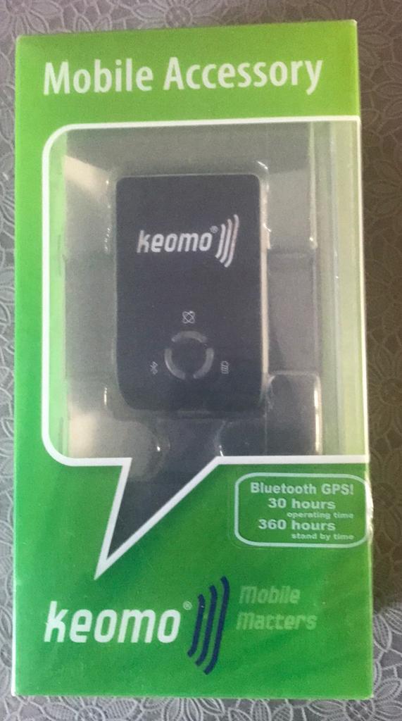Keomo GPS Ontvanger - 16 Kanalen, Bluetooth, Actieve Antenne, Telecommunicatie, Carkits, Ophalen, Zo goed als nieuw
