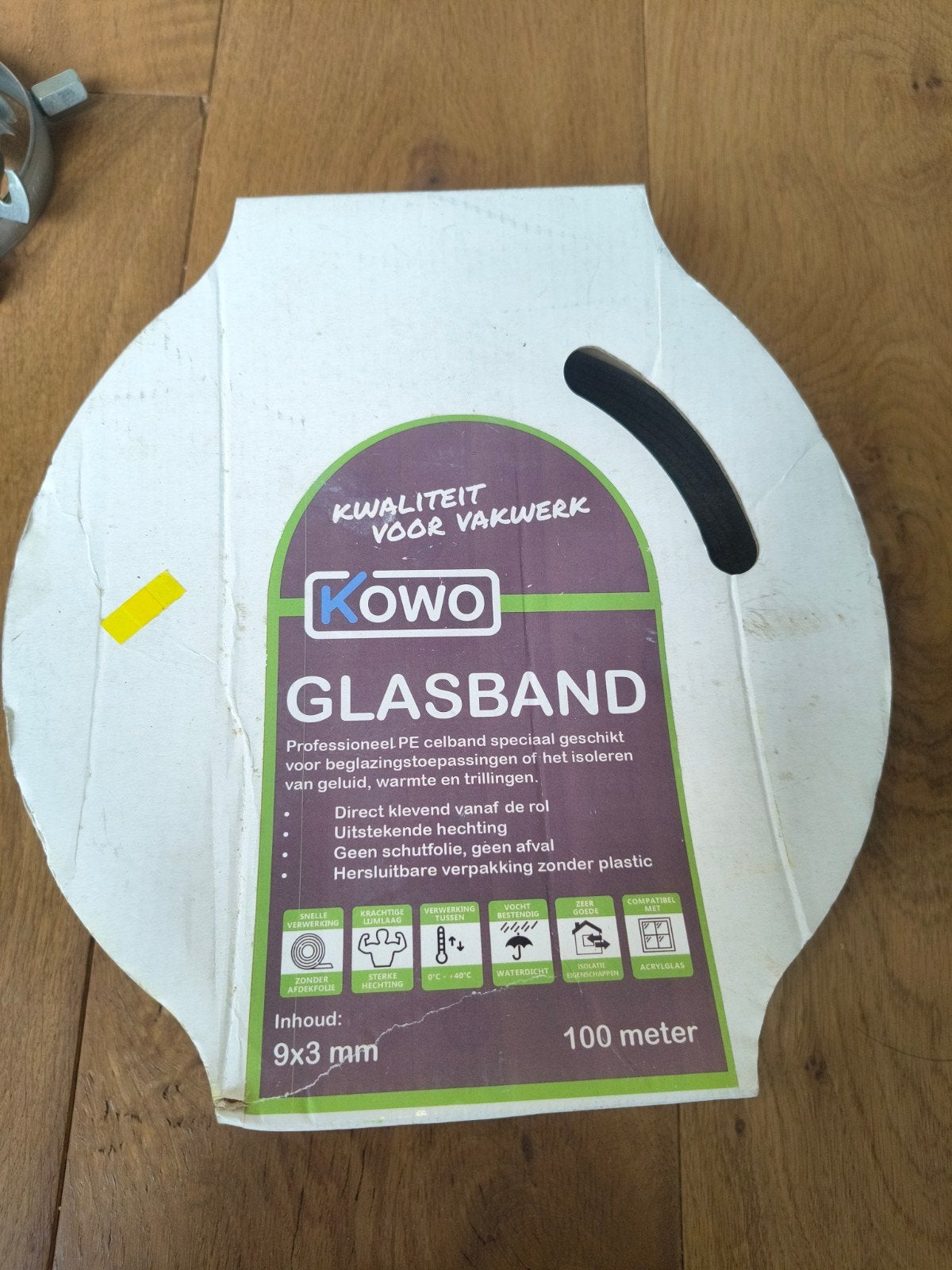 Kowo Glasband 9x3 mm - Zwart - 30+ meter, Ophalen of Verzenden